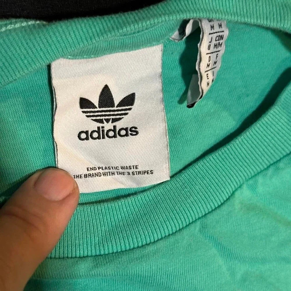 Adidas Originals Trefoil T-Shirt Mens Medium Teal Green Short Sleeve Cotton Tee